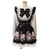 SHOPMOCHO Harajuku Sweet Bow Black Plaid Dresses All-match Slim Fit Kawaii Lolita Dress for Women Autumn New Long Sleeve Vestidos De Mujer