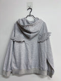 SHOPMOCHO Women Fashion Grey Angel Wing Embroidered Hoodie Zipper Kawaii Pullover Sweatshirt Wing Y2K Streetwear Goth 2000s Alt Clothes