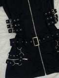 SHOPMOCHO Premium Slim Dark Casual Dresses Japanese Unique Half Sleeve Minority High Street Robe Personalized Y2K Goth Punk Style Vestidos