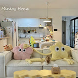Shopmocho 160cm Funny Yellow Star Long Leg  Pillow Cushion Cartoon Anime Home Sofa Car Bedroom Cartoon Gift