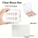 Shopmocho 10PCS Press-On Nail Storage Acrylic Boxes with Adhesive Sheets Transparent Clear Nail Boxes Jewelry Storage Tool&Accessories