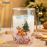 Shopmocho Christmas Glass Cups Decorative Water Bottle Cold Coffee Mugs Kitchen Aesthetic Cup Desk Accessorie Christmas Drinkware