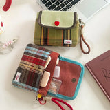 Shopmocho Data Cables Organizer Sanitary Pads Bag Large Capacity Contrast Color Cosmetic Bag Multipurpose Napkin Pouch Storage Bag
