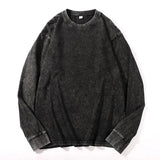 SHOPMOCHO Plus Size Washed Pure Cotton Long Sleeve T-Shirt European Style Oversized round Neck Big Size for Men And Women Casual Loose ...