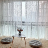 SHOPMOCHO French Lace Tulle Curtain White Tulle Lace Curtains Blind Living Room Bedroom Breathable Screen Curtain Wedding Decor Curtains