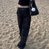SHOPMOCHO American Sle Vintage Bamboo Node Wide Leg Jeans Women Loose Fit High Waist Cleanfit Cotton Casual Summer  Seasonal