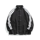 SHOPMOCHO Women Oversized Sweatshirt Jacket Black Stand Collar Hoodie Coat Striped Sleeve Casual Streetwear Y2K Fashion Autumn Winter