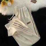SHOPMOCHO Corduroy Men Casual Sweatpants Straight Thick Wide Leg Pants Autumn Winter Streetwear Outdoor Sports Work Joggers Trousers Male