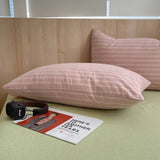 SHOPMOCHO 1pc Korean Cotton Pink Stripes Duvet Cover 150x200 Size Girl's Room housse de couette Skin friendly Breathable Comforter Sets