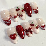 SHOPMOCHO 24Pcs Black Y2k Long False Nails with Almond Head Design Cat's Eye Silver Stripe Pattern Press on Fake Nails Wearable Nail Tips