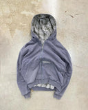 SHOPMOCHO Reversible Plaid American Retro Zipper Hoodie Sweatshirt Mens Womens Casual Plaid Sweatshirt Solid Color Lining Y2K Street Style