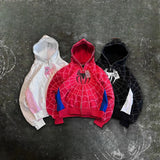 SHOPMOCHO Y2k Retro Gothic America Spider Foaming 3d Print Hoodies Fashion Oversized Loose Full Zipper Hoodie Men Jacket Street Sweatshirt