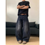 Shopmocho Street Vintage 2000s Jeans New Y2K Harajuku Wash Blue Streetwear Baggy Jeans Denim Pants Mens High Waist Wide Trousers Autumn