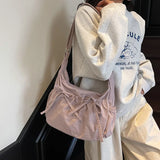 Shopmocho Large Capacity Women's Shoulder Bags Lightweight Nylon Pleated Crossbody Bag Multiple Pockets Hobo Bag For Women Commuting