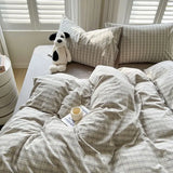 SHOPMOCHO Classic Duvet Cover Set with Pillowcases Flat Sheet Nordic Style No Comforter 2025 New Bedding Kit Double Twin Size Bed Linens