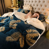 SHOPMOCHO Plaid Super Thick Warm Spring Blankets for Winter Autumn Milk Fleece Thicken Warmth Sleeping Blanket Soft Fluffy Comforter Quilt