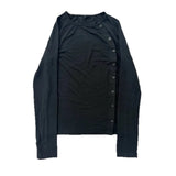SHOPMOCHO New Y2K Solid Color Button Men Round Neck T-shirt Casual Edition Retro Trend Fashion Men and Women Top