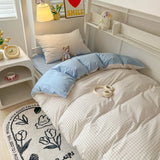 SHOPMOCHO Home Quality Bedding Set Soft Cotton Duvet Cover Pillowcase Flat Sheet 3pcs Set Home Textiles Bedding Adjustable 0.9-1.2m Bed 이불