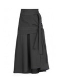 Shopmocho Women's Grey A-line Skirt Vintage Y2k Long Skirt Harajuku 90s Aesthetic Bandage Asymmetrical Skirts Fashion 2000s Clothes Summer