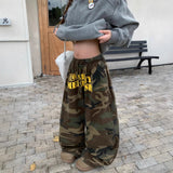 SHOPMOCHO Fashionable Camouflage Denim Pants Trendy Japanese Harajuku Style Loose Fit Long Pants Polyester Fiber Comfortable Casual Lei...