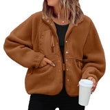 SHOPMOCHO New autumn and winter women polar fleece loose jacket y2k retro Harajuku casual street jacket top