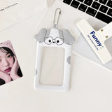 Shopmocho Ins Style Cartoon Puppy Photocard Holder With Keychains Cute 3inch Cards Protect Sleeves For Students