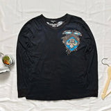 SHOPMOCHO Gothic Southpole Long Sleeve Man Retro Fashion American Skull Print Oversize T-shirt Autumn Sun Proof Tops