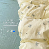 Shopmocho Korean Flowers Bedding Set 2025 New Kids Twin Full Queen Size Soft Bed Flat Sheet Duvet Cover Set Pillowcases Simple Bed Linen
