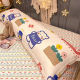 SHOPMOCHO 100% Cotton Pillow Cover Comfortable Pillow Case 90/120/150/180cm Long Bedside Cushion Cover Sweet Girl Pillow Covers Decorative