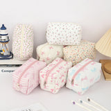 Shopmocho 1 pc exquisite bowknot single-layer pencil case, floral pattern design storage bag, a must-have for back to school season