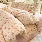 Shopmocho Floral Style Quilt Cover and Pillowcase Adults Kids Room Bedding Soft Blanket Cover Printed Duvets Cover Set housse de couette