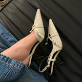 Shopmocho 2025 New Women's Jeans Heeled Sandals Pointed High Heel Office Lady Shoes Beautiful Women high heels  Shoes  sandalias mujer