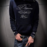 SHOPMOCHO Punk Gothic Letters Hot Diamond American Retro Men and Women Pullover Hoodie Personalized Fashion Loose Casual Sweatshirt