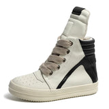 SHOPMOCHO High-top Sports Shoes Lace-up Leather Ankle Boots Male Skateboard Shoes Basketball Sneakers 39-44 Men Casual Luxury Sneakers