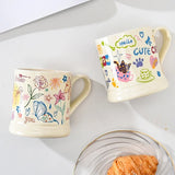 Shopmocho Childhood Graffiti Butterfly Cream Ceramic Mug