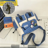 Shopmocho Japanese Simple Messenger Bag Student Nylon Waterproof Canvas Handbag Shoulder Crossbody Bags for Women Men Satchels Bolsas
