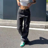 Shopmocho Women Wide Leg Baggy Jeans Lady Vintage Punk Low Rise Waist Loose Denim Pants Streetwear Fashion Trashy Long Skater Trousers
