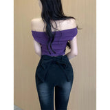SHOPMOCHO Three-dimensional butterfly jeans with a sense of design, female 2025 summer high waist and slim hip bell bottoms (small)