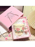 Shopmocho High Value Ceramic Flower Coffee Mugs Dishwasher Safe Creative Water Cups Birthday Gifts for Girls Household