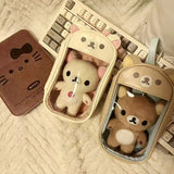 Shopmocho Rilakkuma Korilakkuma Clutch Bag Key Chain Couple Anime Relax Bear PU Coin Purse Pendant Jewelry Storage Key Wallet Kids Gift