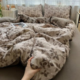 Shopmocho 2025 new class A high gram weight linen raw hemp four-piece set jacquard quilt cover bed sheet student dormitory three-piece set
