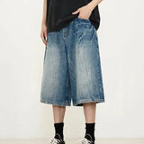 SHOPMOCHO Spring 2026 Men's jeans Classic Washed Denim Shorts New Style Casual Jeans for Men Spring/summer five quarter length jeans