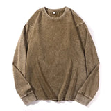 SHOPMOCHO Plus Size Washed Pure Cotton Long Sleeve T-Shirt European Style Oversized round Neck Big Size for Men And Women Casual Loose ...