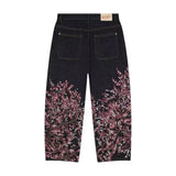 SHOPMOCHO New Baggy Slim Fit Denim Jeans Women Crown Diamond High Waist Casual Y2K Graphic Japanese Streetwear Vintage Washed Pants Women