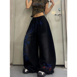 SHOPMOCHO 2026 American Style Vintage Gradient Letter Print Casual Wide Leg Pants Loose Fit Hip Hop Jazz Dance Women Fashionable Trousers