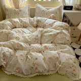 Shopmocho A 3-piece set of hollowed-out lace duvet covers, bedding including (1 duvet cover +2 pillowcases) without cores, comfortable