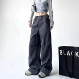 SHOPMOCHO 2025 Autumn New Women's Cargo Pants American Style Loose Fit Long Pants For Sports Casual Bell Bottoms Floor Length