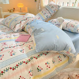 SHOPMOCHO 1Pcs 100% Cotton Printed Duvet Cover Cartoon Pattern Skin Friendly Breathable Comforter Cover Bedclothes for Children Students