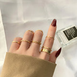 Shopmocho The Tide Cool Ring Set Female Korean Ring Ring Net Red Jewelry Not Fade Color Ring Cold Wind Hip Hop Index Finger Ring