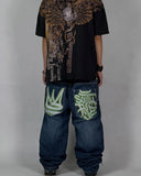 SHOPMOCHO Y2K American Jeans Mens Oversized Retro Hip-Hop Wide-Leg Pants Harajuku Trend Rock Women Straight Pants